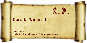 Kunst Marcell névjegykártya